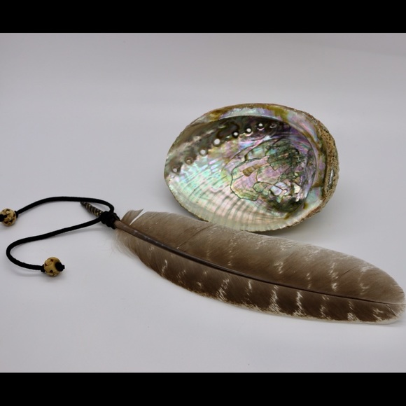 Cleansing feather + abalone shell - Picture 2 of 4